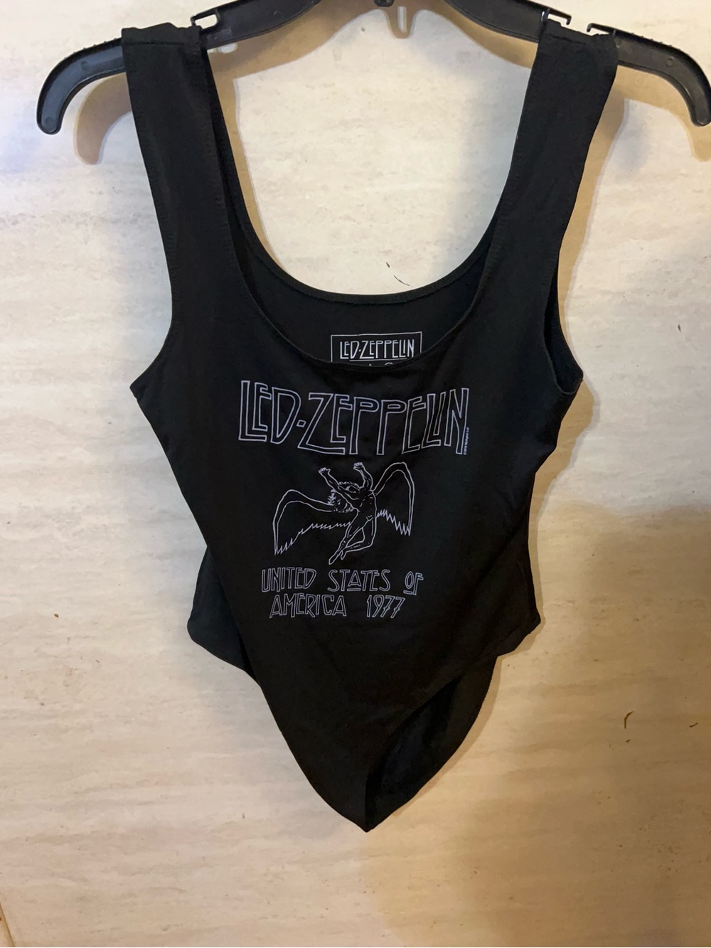 Led Zeppelin black graphic bodysuit